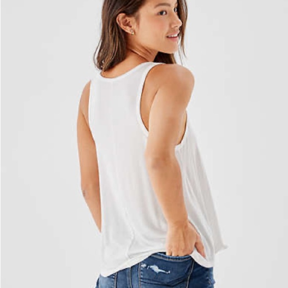 Bnwt american eagle favorite white tank top slub basic - Picture 1 of 10